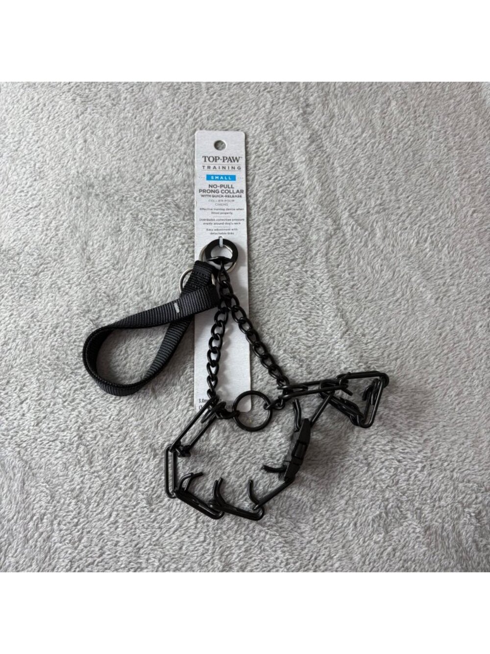 Top Paw Training No-Pull Quick-Release Prong Collar Small 21" Black New